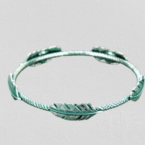 Boho Feather Bangle Bracelet 14988 New